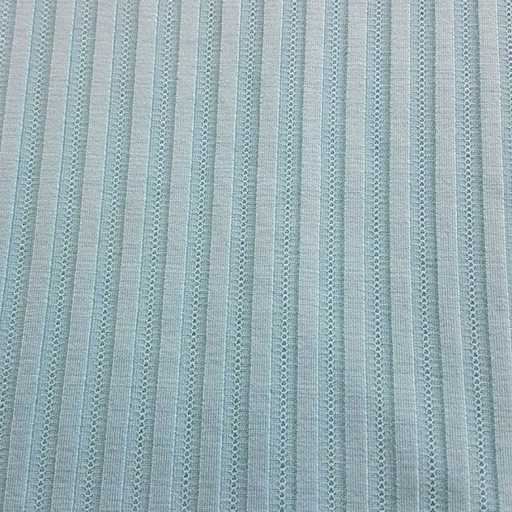 90's Light Blue Ribbed Tee Top - Picture 3 of 8